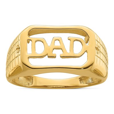 Men's 14K Yellow Gold Rectangle Ring Mounting