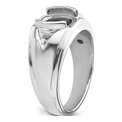 Men's 14K White Gold Onyx Diamond Ring Mounting – view 5