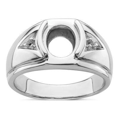 Men's 14K White Gold Onyx Diamond Ring Mounting