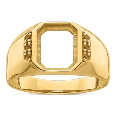 Men's 14K Yellow Gold Onyx Holds Octagon Ring Mounting