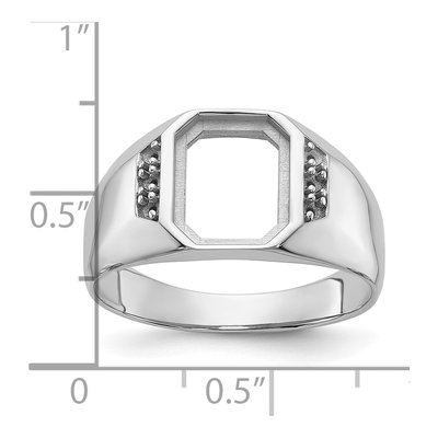 Men's 14K White Gold Onyx Holds Octagon Ring Mounting – view 6