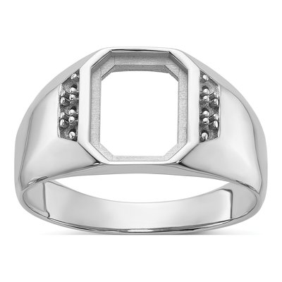 Men's 14K White Gold Onyx Holds Octagon Ring Mounting