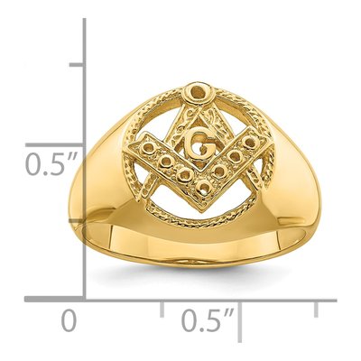 Men's 14K Yellow Gold Masonic Ring Mounting – view 6