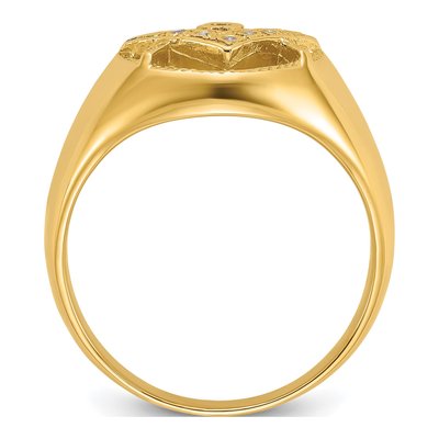 Men's 14K Yellow Gold 1/20 ct tw Diamond Masonic Ring – view 2