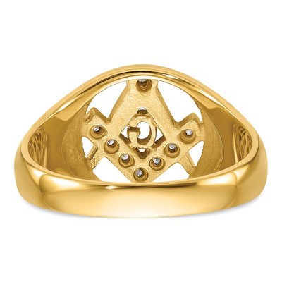Men's 14K Yellow Gold 1/20 ct tw Diamond Masonic Ring – view 5