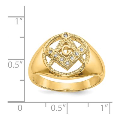 Men's 14K Yellow Gold 1/20 ct tw Diamond Masonic Ring – view 6