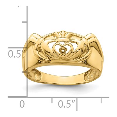 Men's 14K White Gold Claddagh Ring Mounting – view 6