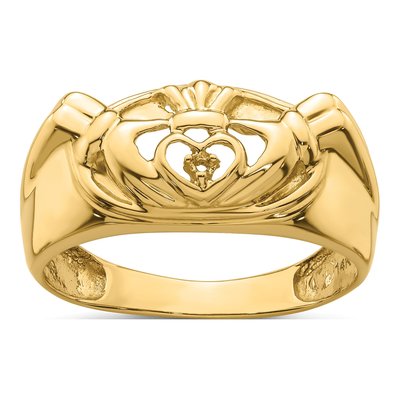 Men's 14K White Gold Claddagh Ring Mounting