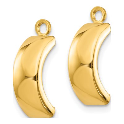 14K Yellow Gold 12mm Curved Hoop Earrings – view 2