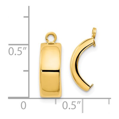 14K Yellow Gold 12mm Curved Hoop Earrings – view 3