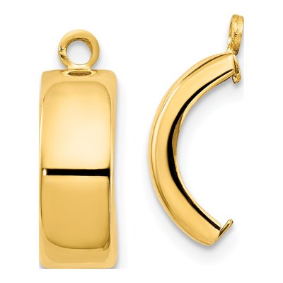 14K Yellow Gold 12mm Curved Hoop Earrings