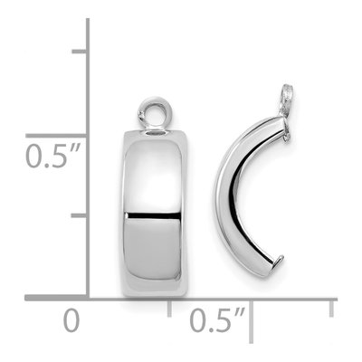 14K White Gold 12mm Curved Hoop Earrings – view 3