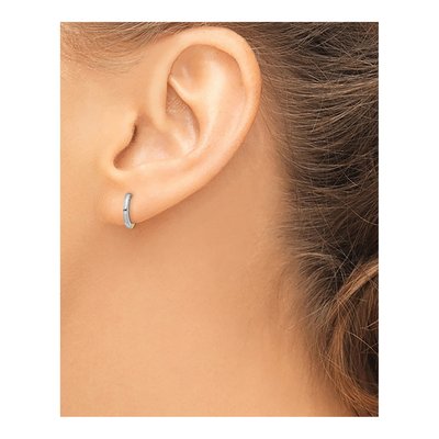14K Two-Tone Gold 7mm Mini Round Huggie Hoop Earrings – view 4
