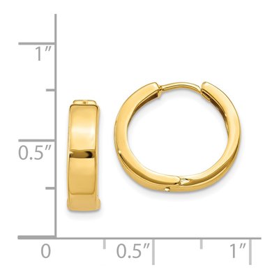 14K Yellow Gold 15mm Huggie Hoop Earrings – view 4