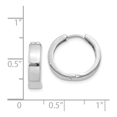 14K White Gold 15mm Huggie Hoop Earrings – view 3