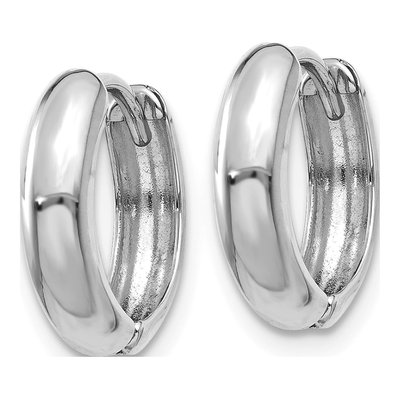 14K Rose Gold 12mm Huggie Hoop Earrings – view 2