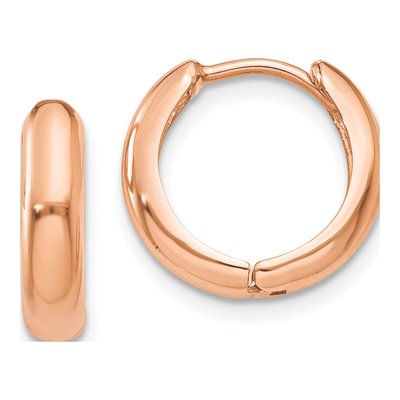 14K Rose Gold 12mm Huggie Hoop Earrings