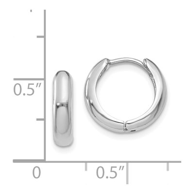 14K White Gold 12mm Huggie Hoop Earrings – view 5