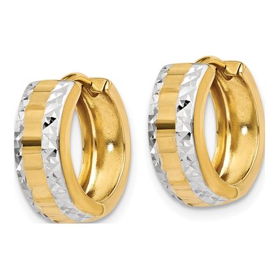 14K Yellow Gold 10mm Huggie Hoop Earrings – view 3
