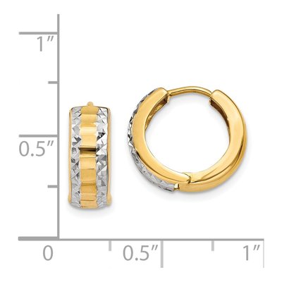 14K Yellow Gold 10mm Huggie Hoop Earrings – view 5