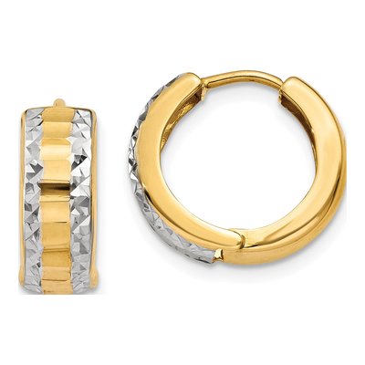 14K Yellow Gold 10mm Huggie Hoop Earrings