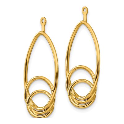 14K Yellow Gold Teardrop Earring Jackets – view 3
