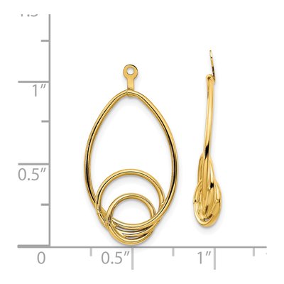 14K Yellow Gold Teardrop Earring Jackets – view 4