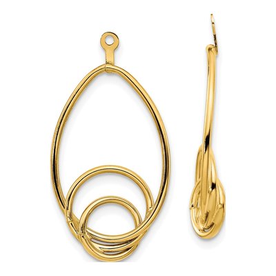 14K Yellow Gold Teardrop Earring Jackets