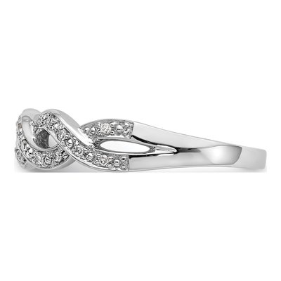 14K White Gold 1/10 ct tw Diamond Twist Wedding Band – view 3