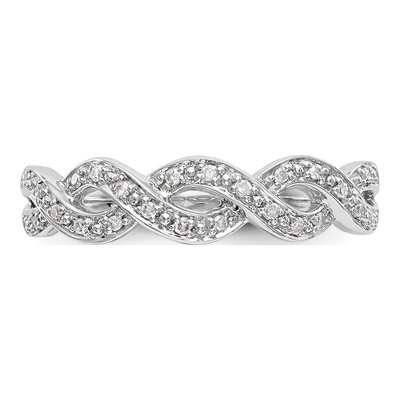 14K White Gold 1/10 ct tw Diamond Twist Wedding Band – view 4