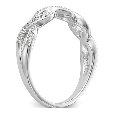 14K White Gold 1/10 ct tw Diamond Twist Wedding Band – view 6
