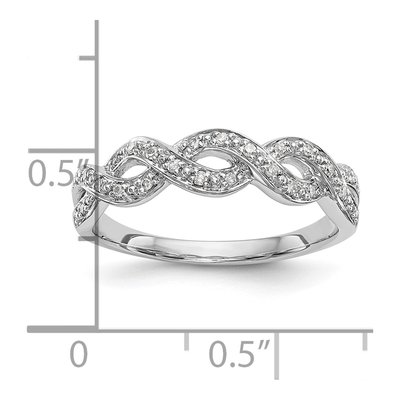 14K White Gold 1/10 ct tw Diamond Twist Wedding Band – view 7