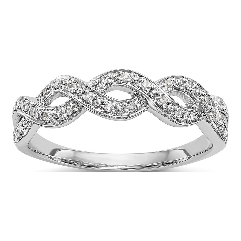 14K White Gold 1/10 ct tw Diamond Twist Wedding Band