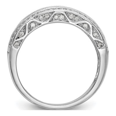 14K White Gold 3/4 ct tw Diamond Baguette Round Wedding Band – view 2
