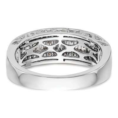 14K White Gold 3/4 ct tw Diamond Baguette Round Wedding Band – view 5