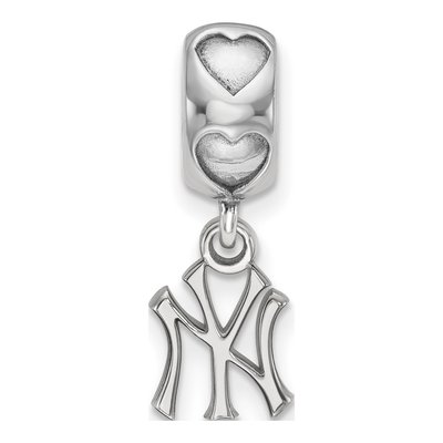 New York Yankees Sterling Silver NY Heart Bead – view 3