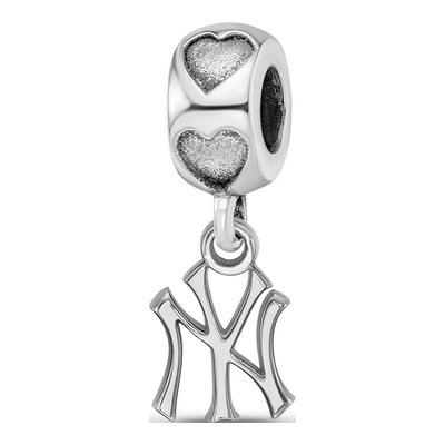 New York Yankees Sterling Silver NY Heart Bead