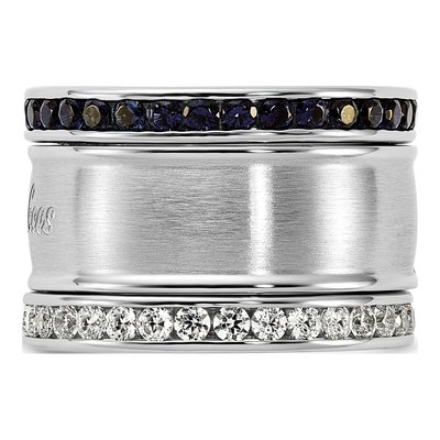 NY Yankees Stainless Steel Crystal Triple Ring Set – view 3