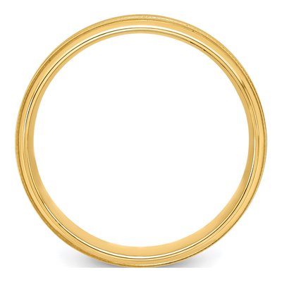 14K Yellow Gold 6mm Milgrain Comfort-Fit Wedding Band – view 2