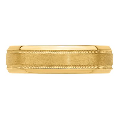 14K Yellow Gold 6mm Milgrain Comfort-Fit Wedding Band – view 4