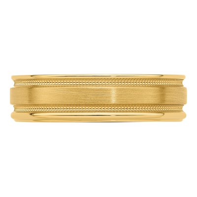 14K Yellow Gold 6mm Milgrain Comfort-Fit Wedding Band – view 4
