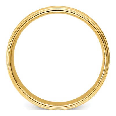 14K Yellow Gold 6mm Milgrain Comfort-Fit Wedding Band – view 2