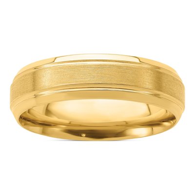 14K Yellow Gold 6mm Comfort-Fit Wedding Band