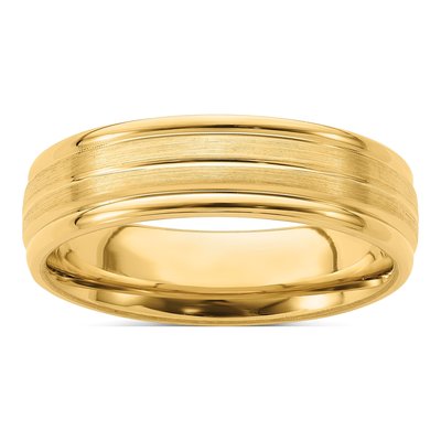 14K Yellow Gold 6mm Comfort-Fit Wedding Band