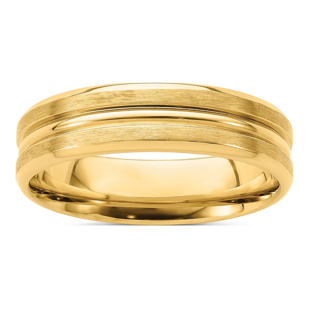 14K Yellow Gold 6mm Brushed Wedding Band