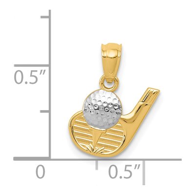 14K Yellow Gold Golf Ball Club Pendant – view 4