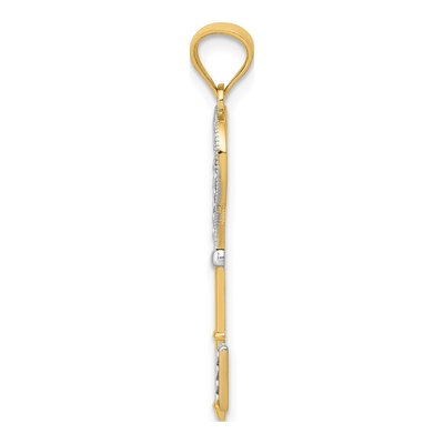 14K Yellow Gold Heart Key Charm – view 3