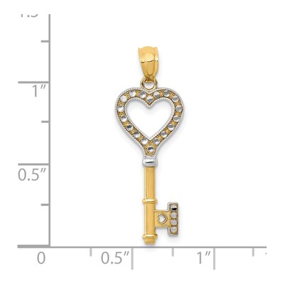 14K Yellow Gold Heart Key Charm – view 4