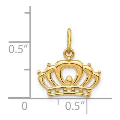 14K Yellow Gold Crown Pendant – view 4