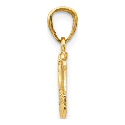 14K Yellow Gold Crown Pendant – view 3